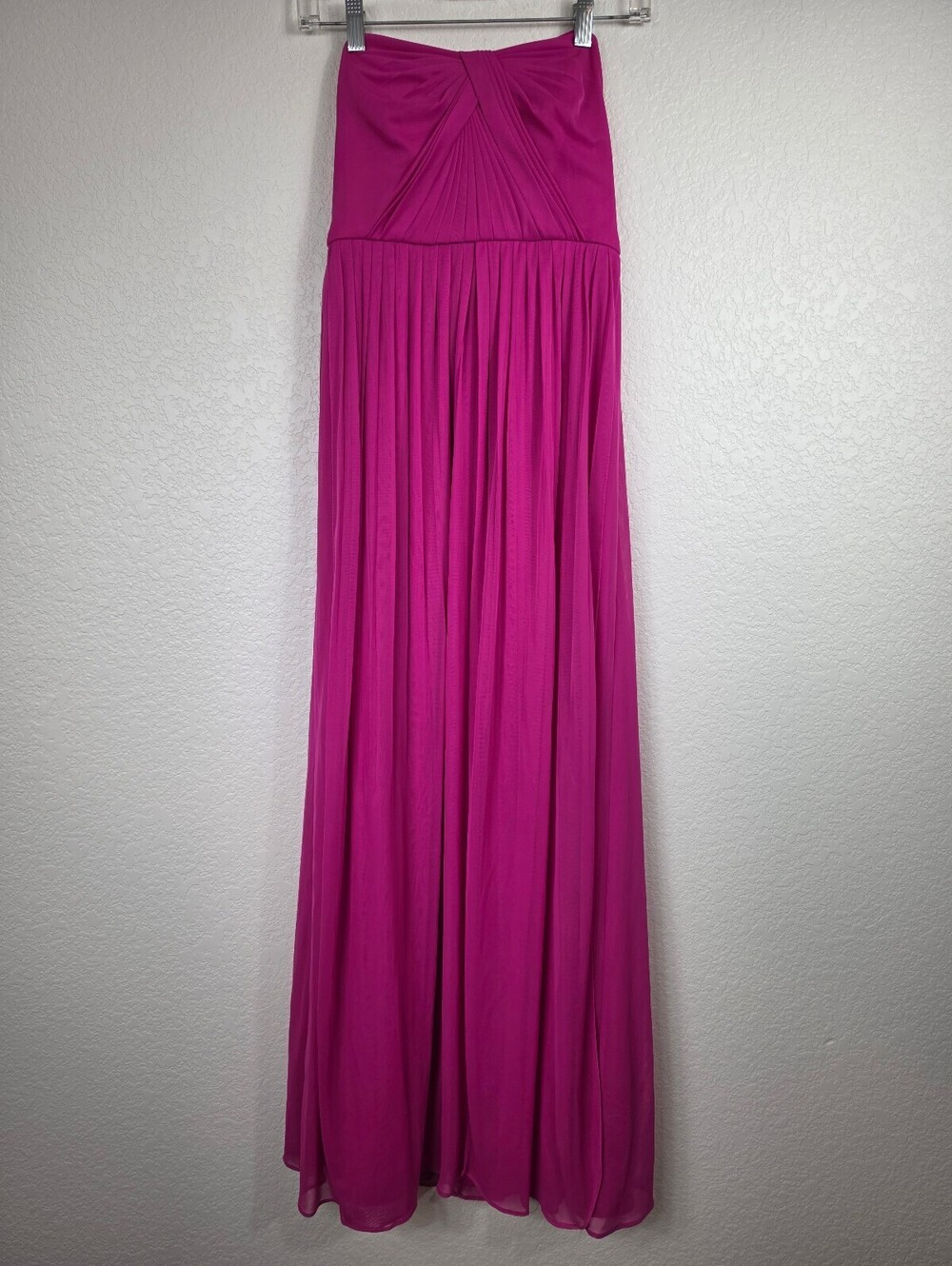 David's Bridal Strapless Fuchsia Maxi Dress Size 4